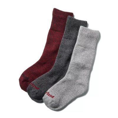 Timberland Coffret Cadeau Avec 3 Paires De Chaussettes Chinées Pour Femme En Rouge Noir