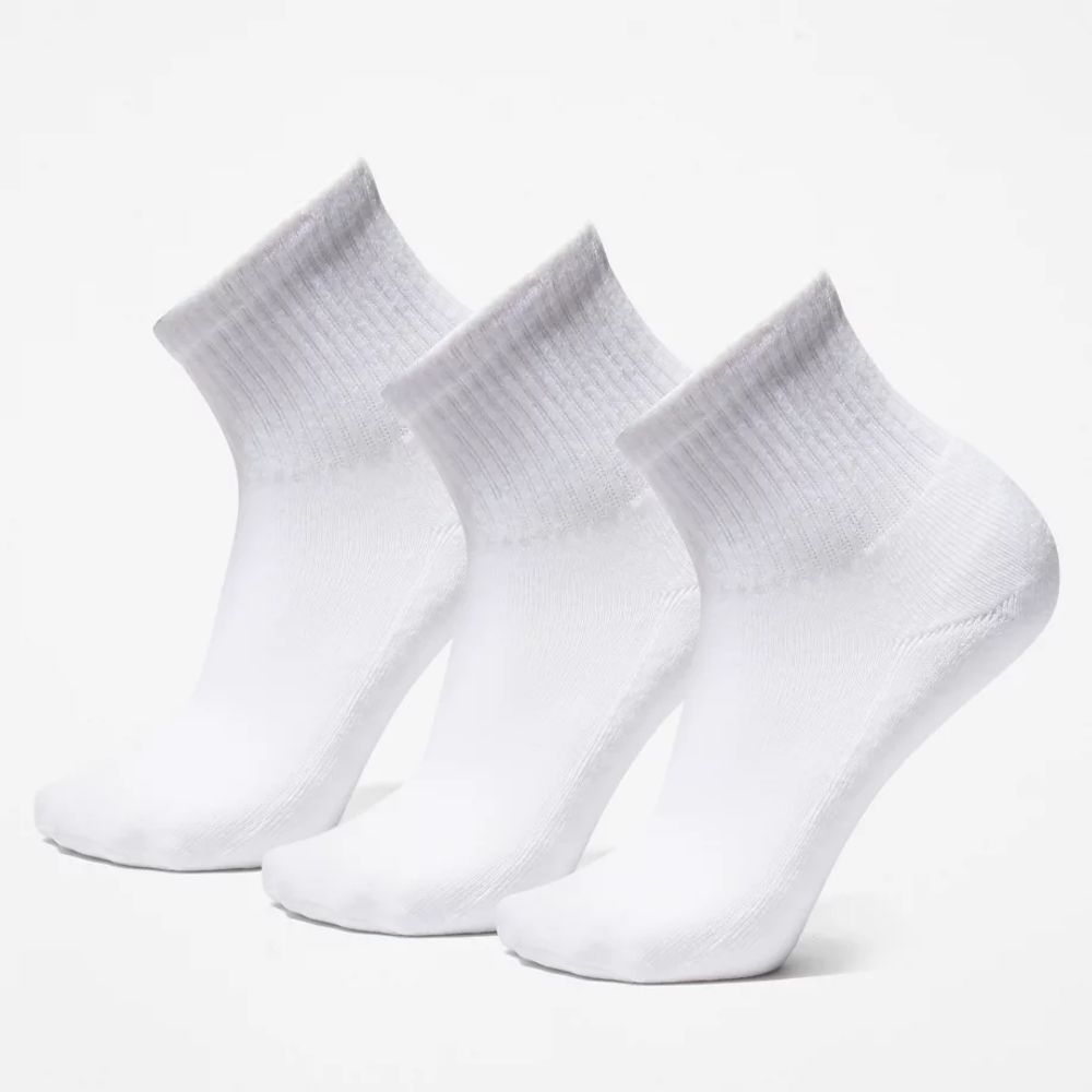 Timberland Lot De 3 Paires De Chaussettes De Sport Stratham Core Pour Homme En Blanc Blanc