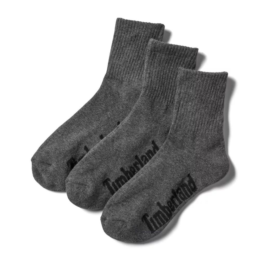 Timberland Lot De 3 Paires De Chaussettes De Sport Stratham Core Pour Homme En Gris Foncé Gris Fonc