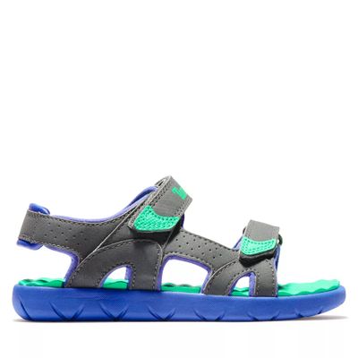 Timberland Sandale Perkins Row À Double Bride Pour Enfant En Vert Gris