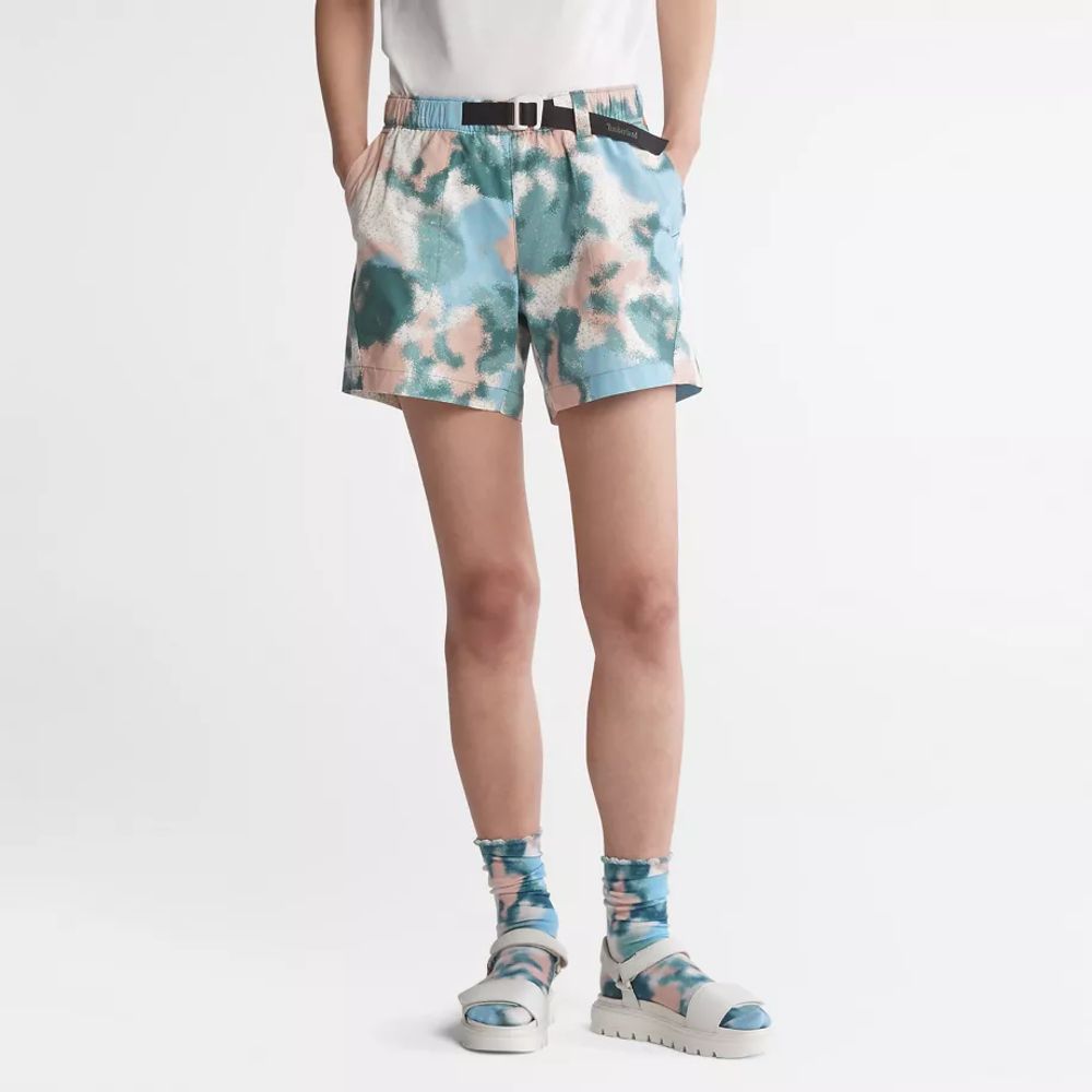 Timberland Short En Coton Pour Femme En Imprimé Estival Vert