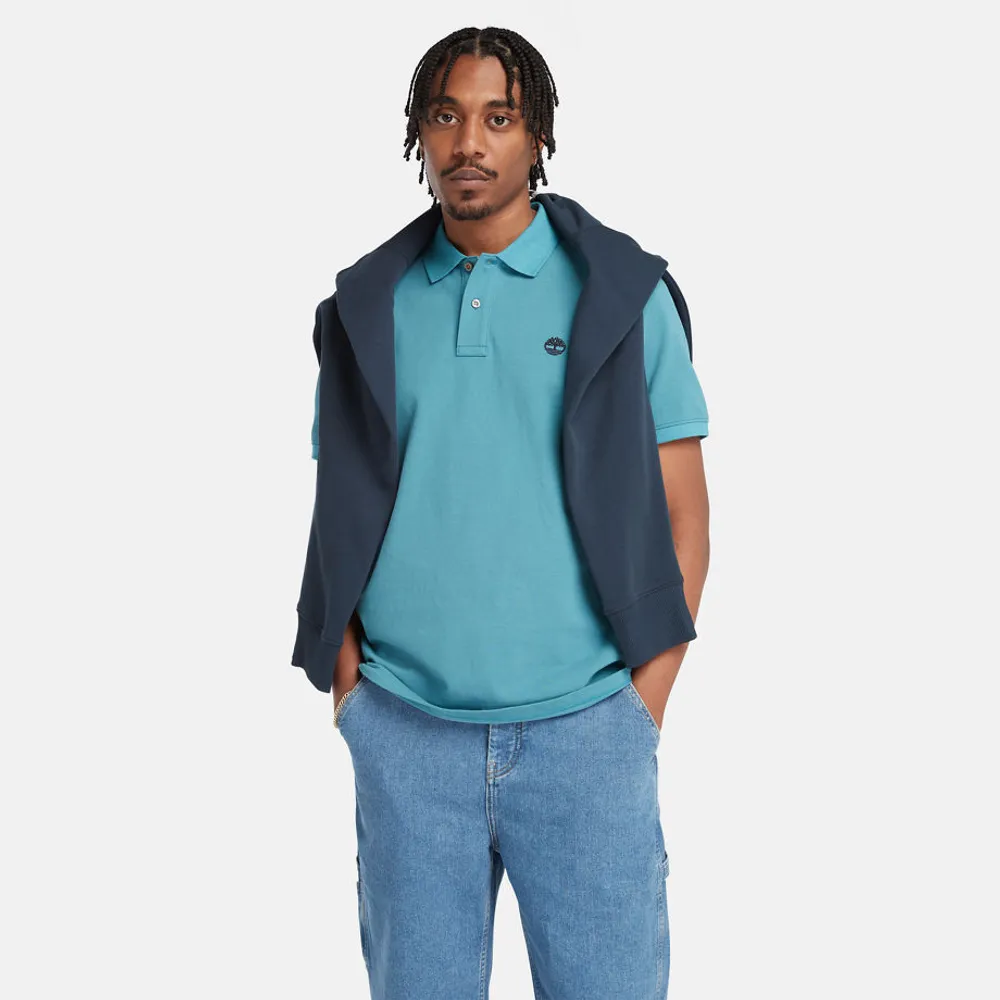 Timberland Polo En Piqué Millers River Pour Homme En Bleu Bleu