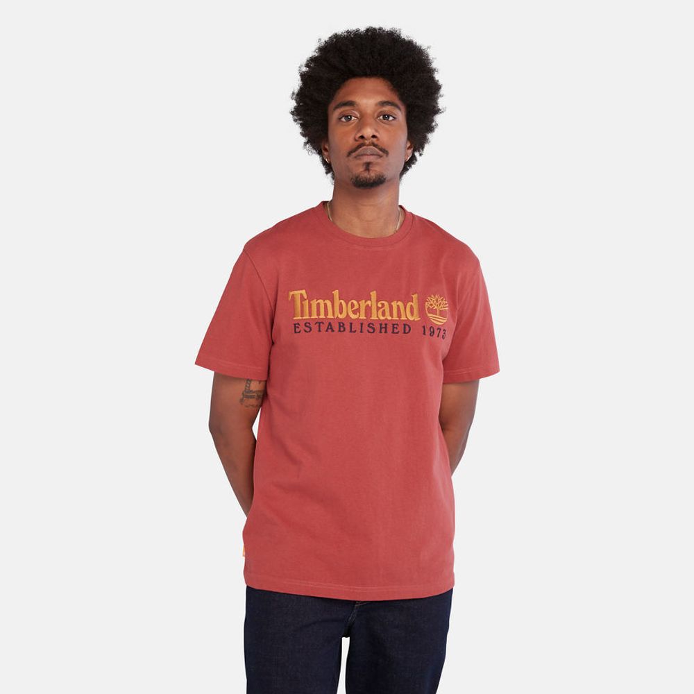 Timberland T-shirt À Logo Outdoor Heritage Pour Homme En Rouge Rouge