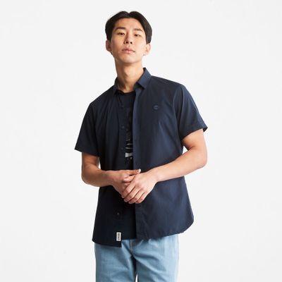 Timberland Chemise En Popeline Stretch Eastham River Pour Homme En Bleu Marine Bleu Marine