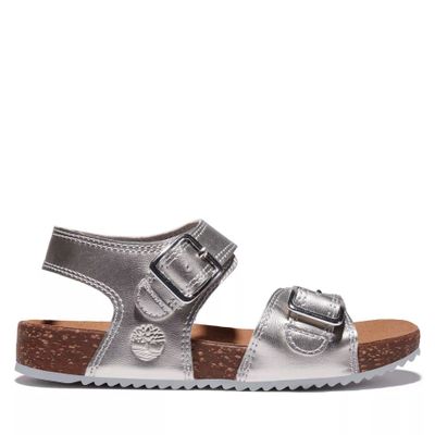 Timberland Sandale À Bride Arrière Castle Island Pour Junior En Argent Argent Enfant