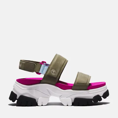Timberland Sandale À Bride Arrière Adley Way Pour Femme En Vert/rose Vert Fonc