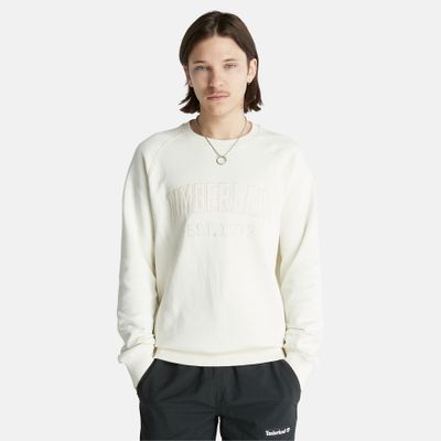 Timberland Sweat-shirt Moderne À Logo Délavé Pour Homme En Blanc Blanc, Taille M