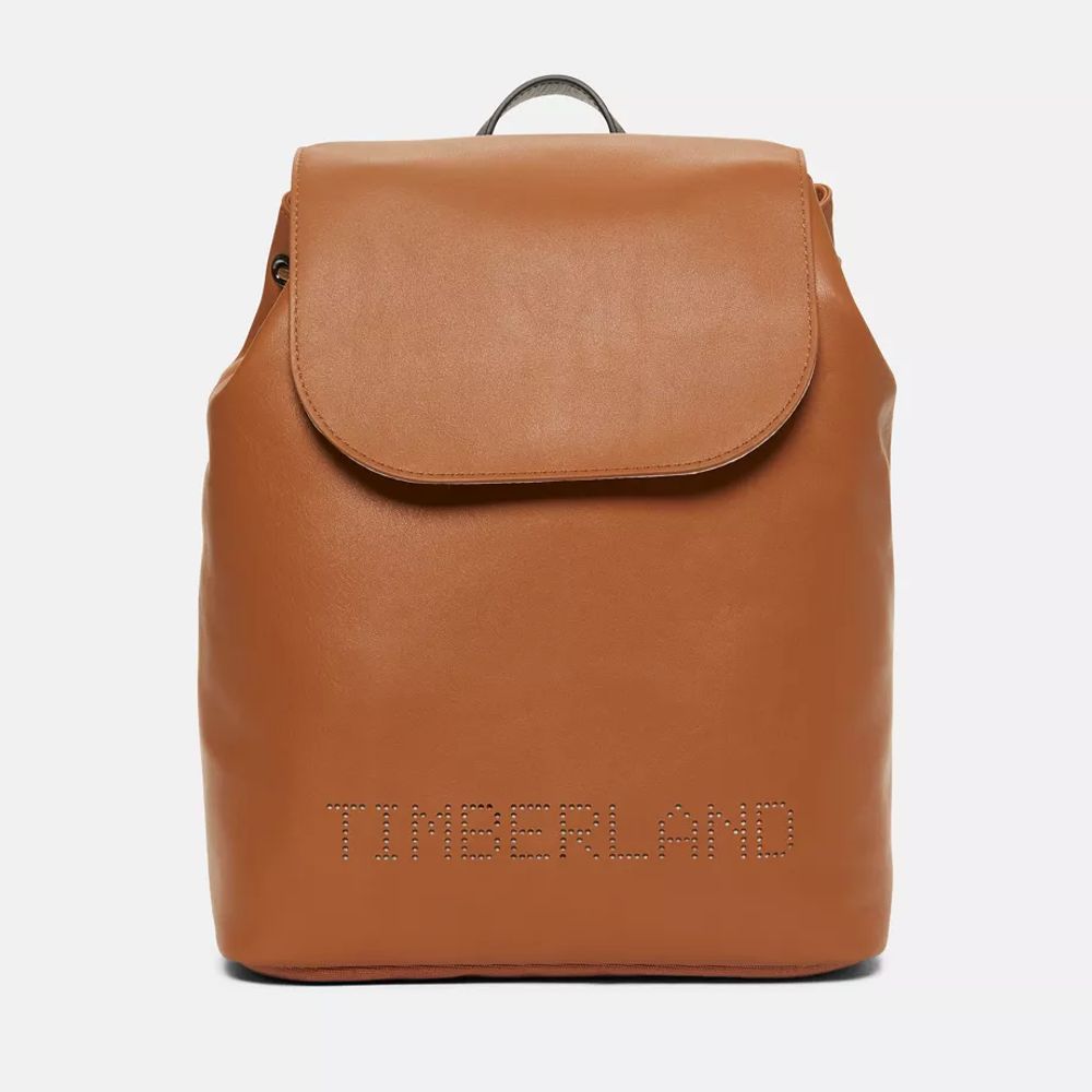 Timberland Sac À Dos En Cuir À Rabat Pour Femme En Marron Marron, Taille TAILLE UNIQUE
