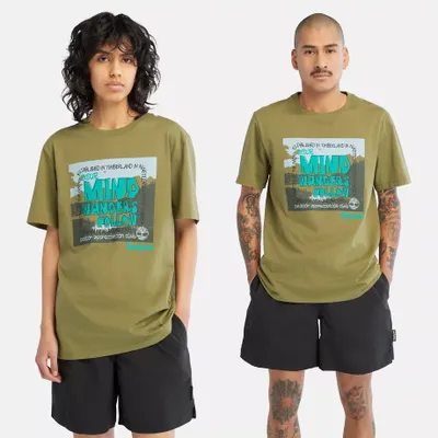 Timberland T-shirt Outdoor Graphic Unisexe En Vert Foncé Vert