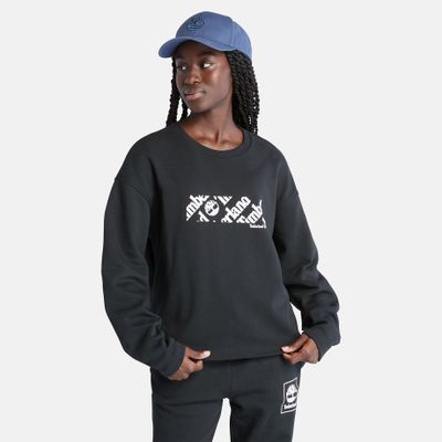 Timberland Sweat-shirt Court À Logo Pour Femme En Noir Noir