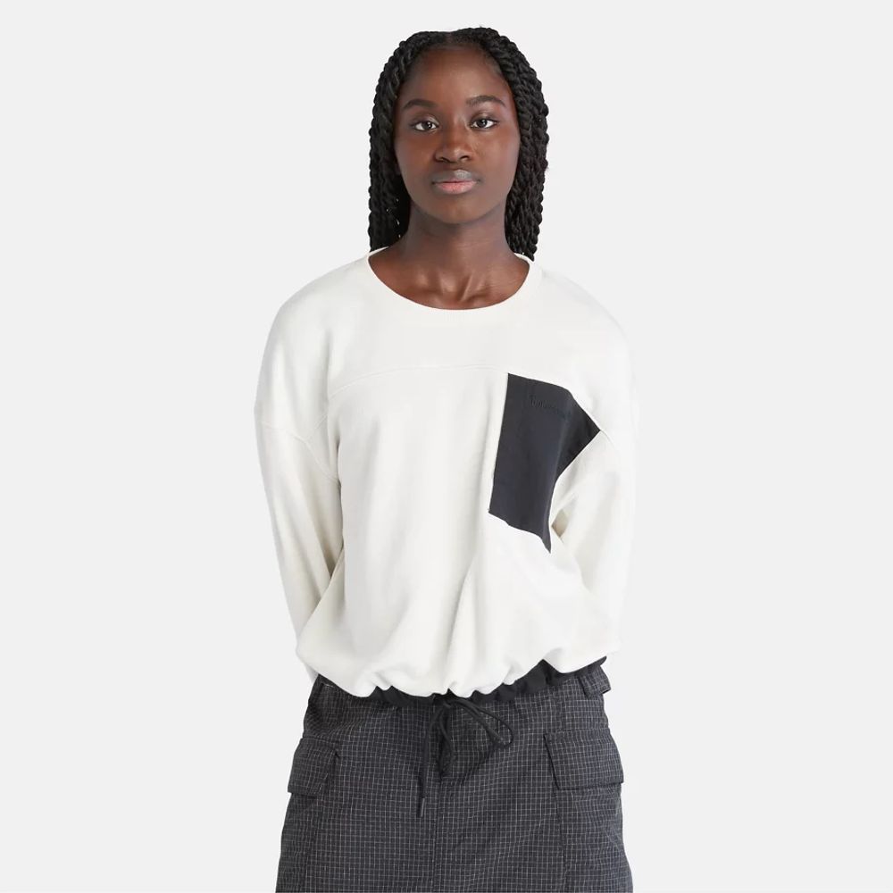 Timberland Sweat-shirt À Col Rond Bold Beginnings Pour Femme En Blanc Blanc