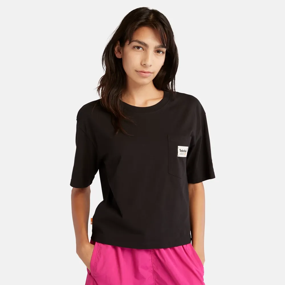 Timberland T-shirt À Poche Pour Femme En Noir Noir