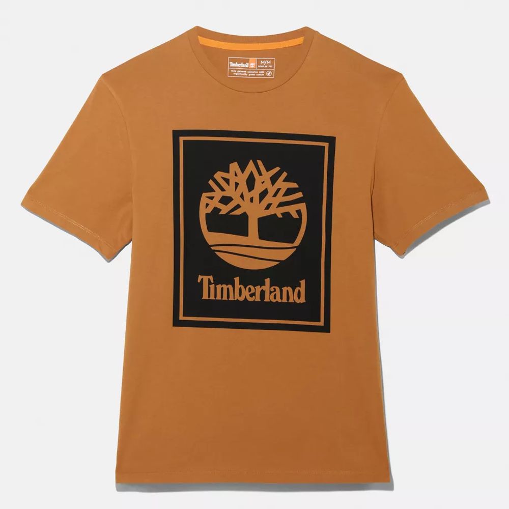Timberland T-shirt Unisexe À Logo En Jaune Jaune/noir