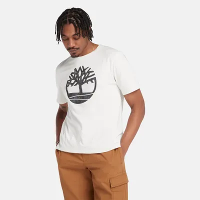 Timberland T-shirt Logo Arbre Camouflage Pour Homme En Blanc Blanc