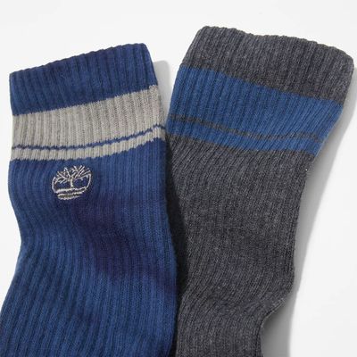 TIMBERLAND | Men's 2-Pack Tie-Dyed & Striped Crew Socks