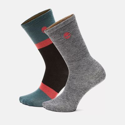 TIMBERLAND | Women's 2-Pack Colorblocked Striped Crew Socks