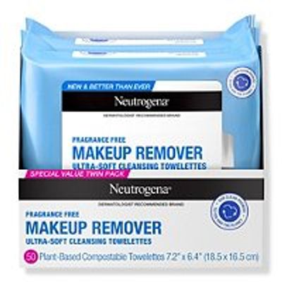 Neutrogena Fragrance-Free Makeup Remover Cleansing Towelettes Twin Pack