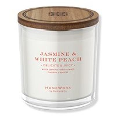 HomeWorx Jasmine White Peach 3 Wick Candle