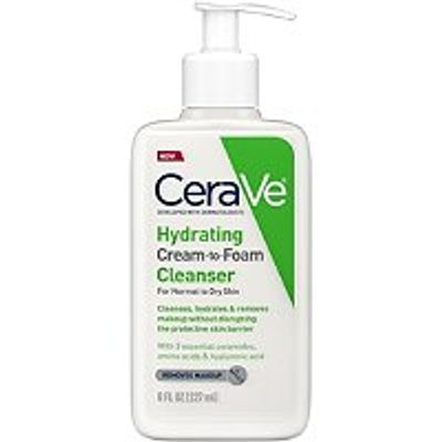 CeraVe Hydrating Cream-to-Foam Face Wash for Normal to Dry Skin