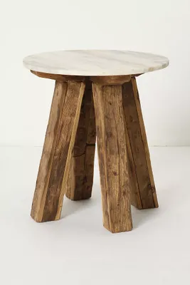 Marble-Topped Side Table