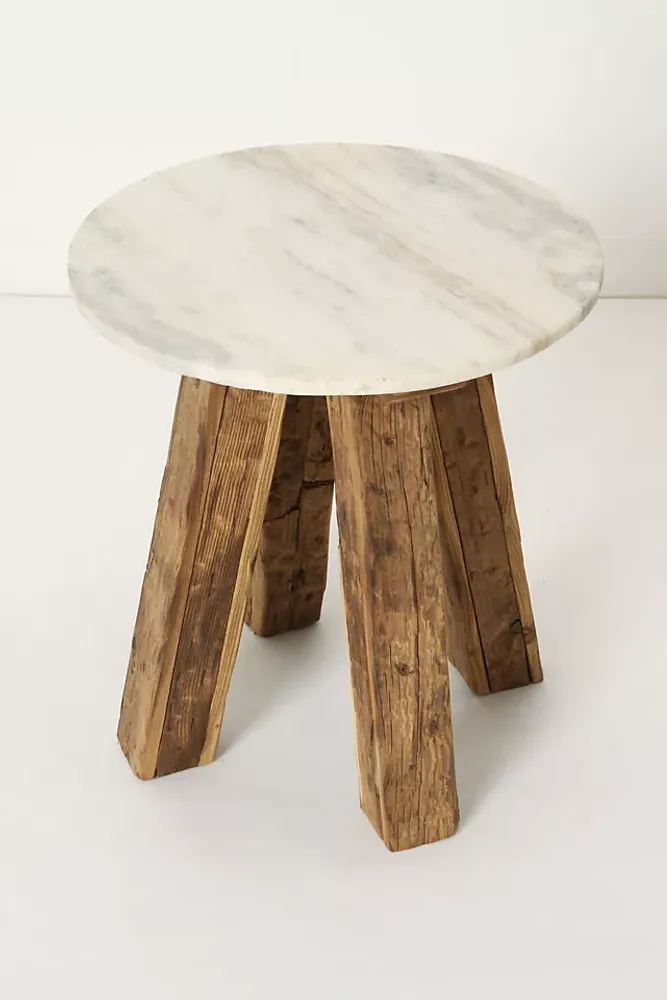 Marble-Topped Side Table