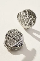 Crystal Shell Huggie Earrings