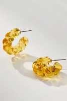 Twisted Glass Hoop Earrings
