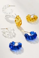 Twisted Glass Hoop Earrings