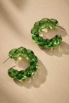 Large Glass Rope Hoop Earrings