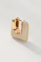 Geo Stone Huggie Hoop Earrings