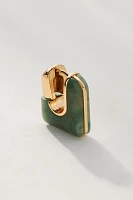 Geo Stone Huggie Hoop Earrings