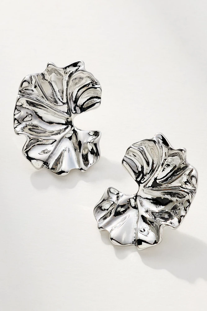 Metal Fluttered Post Earrings
