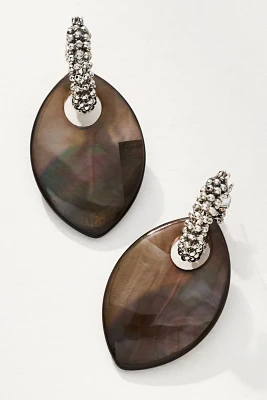 Beaded Top Resin Drop Earrings