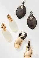 Beaded Top Resin Drop Earrings