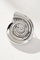 Crystal Swirl Shell Post Earrings