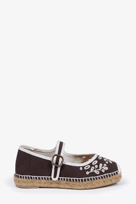 Penelope Chilvers Flora Broderie Espadrille Mary Jane Flats