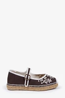 Penelope Chilvers Flora Broderie Espadrille Mary Jane Flats