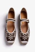 Penelope Chilvers Flora Broderie Espadrille Mary Jane Flats