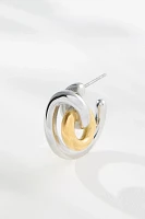 Mixed Metal Circle Hoop Earrings