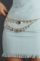 Layered Heart Charm Chain Belt