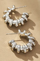 Ribbed Metal Hoop Earrings