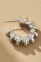 Ribbed Metal Hoop Earrings