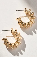 Ribbed Metal Hoop Earrings
