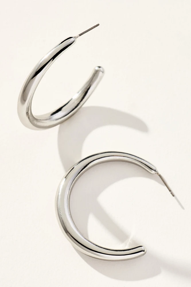 Sleek Thin Hoop Earrings