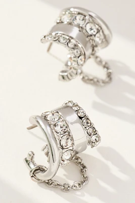 Layered Crystal Huggie Hoop Earrings