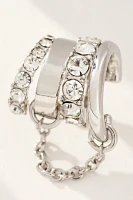 Layered Crystal Huggie Hoop Earrings