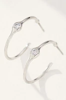 Small Crystal Stone Hoop Earrings