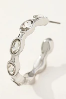 Crystal Bamboo Hoop Earrings