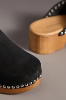 By Anthropologie Studded Wood-Bottom Clogs
