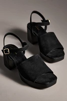 By Anthropologie Buckle Open-Toe Block Heels